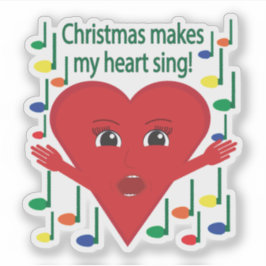 Pegatina "La Navidad hace cantar a mi corazón" Corazón Cant