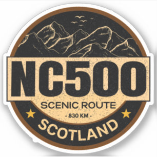 Pegatina La NC500, Ruta Escocia La costa norte regalos