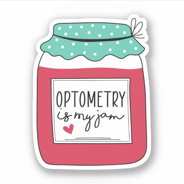 Pegatina La optometría es mi mermelada, regalo optometrista (Anverso)