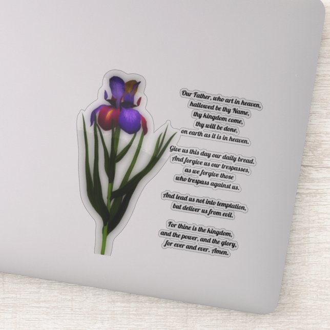 Pegatina La oración del Señor Nuestro Padre Iris (Detalle)