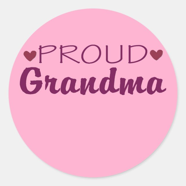 Pegatina La orgullosa abuela adorable pegatinas del corazón (Anverso)