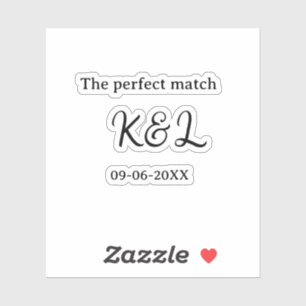 Pegatina La pareja perfecta nombre letra fecha azul sim