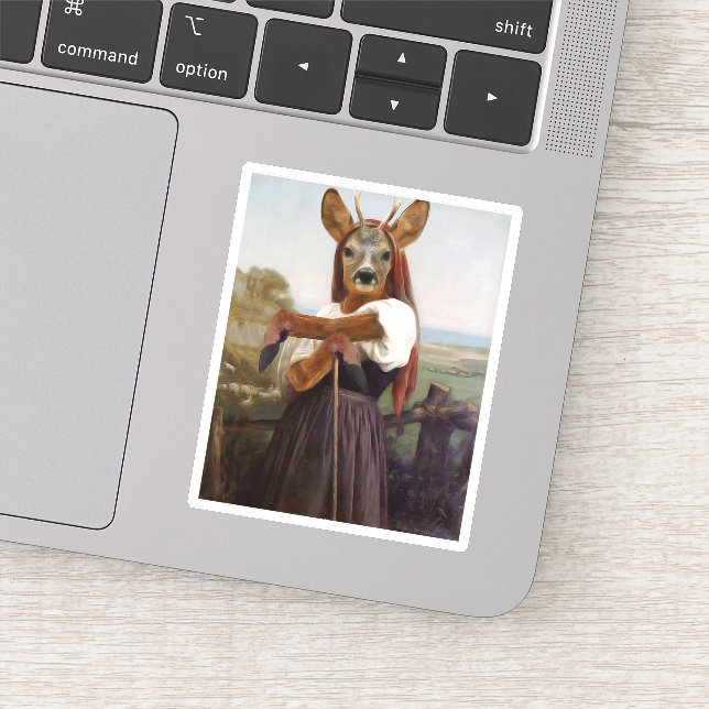 Pegatina La pastora de ciervos más agonizante de Bouguereau (Detalle)