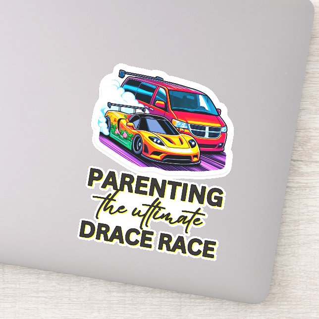 Pegatina La paternidad es la última carrera de arrastre | C (Detalle)