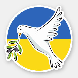 Pegatina La paz de la bandera ucraniana en Ucrania se opone
