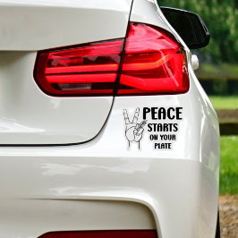 Pegatina La paz empieza en tu plato, el activismo vegan