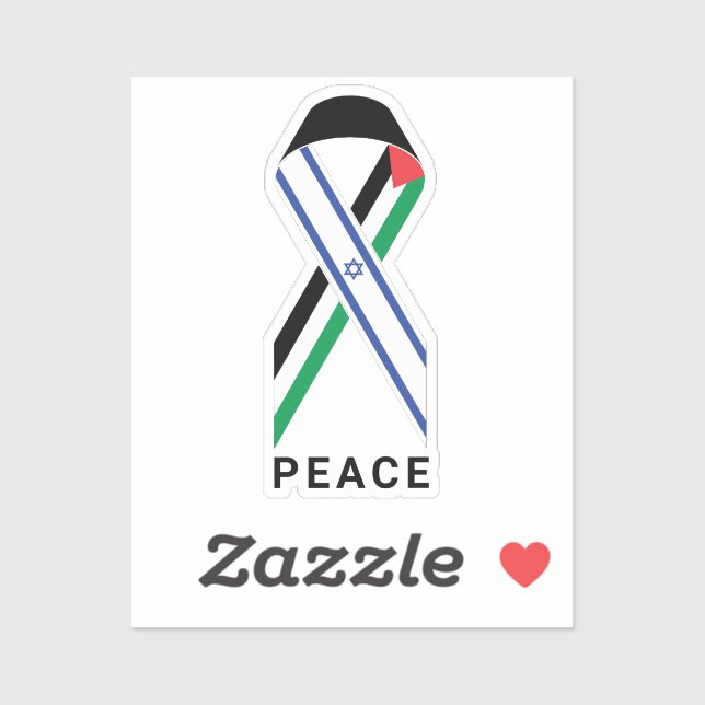 Pegatina La paz para Israel y la bandera de Palestina (Hoja)
