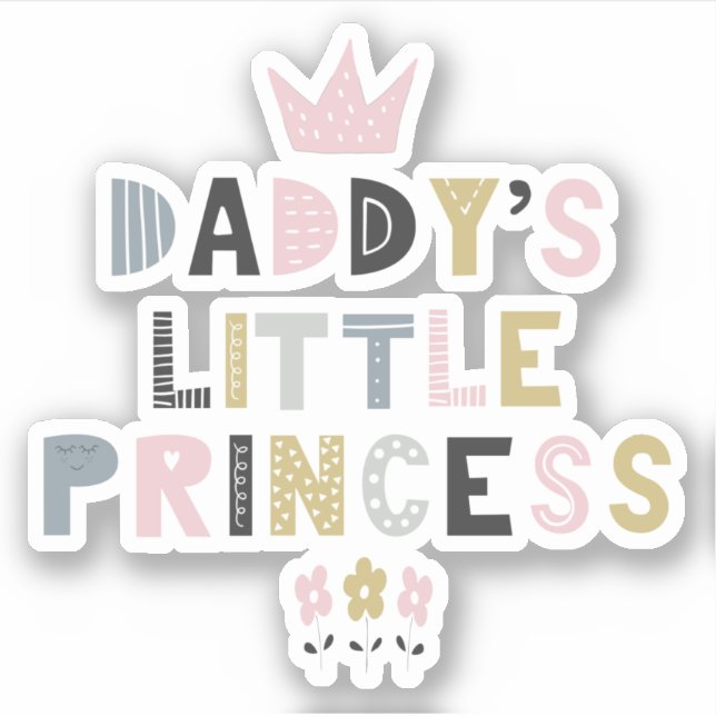 Pegatina La pequeña princesa de papá (Anverso)
