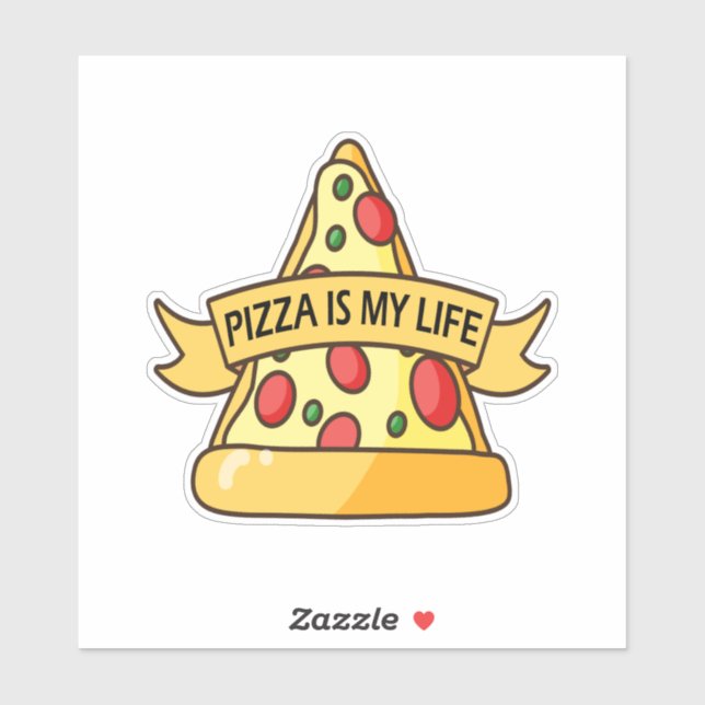 Pegatina La pizza es mi vida (Hoja)