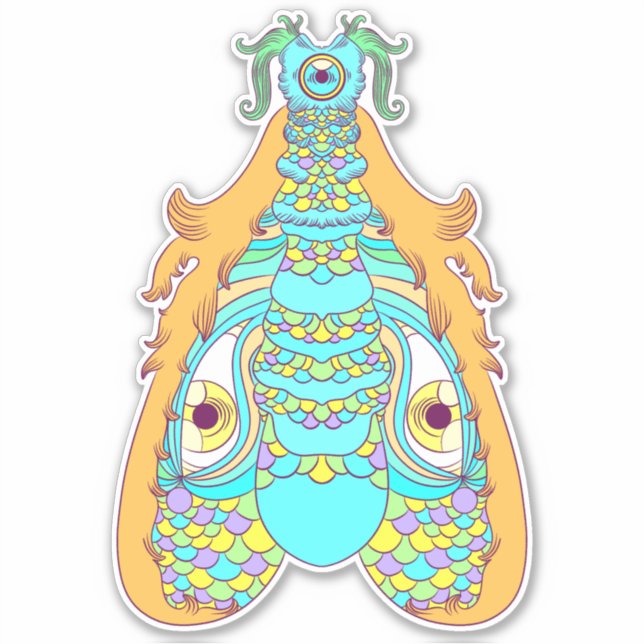 Pegatina La polilla de todos los vertidos (Anverso)