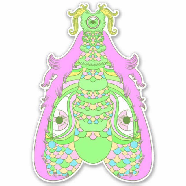 Pegatina La polilla de todos los vertidos (Anverso)