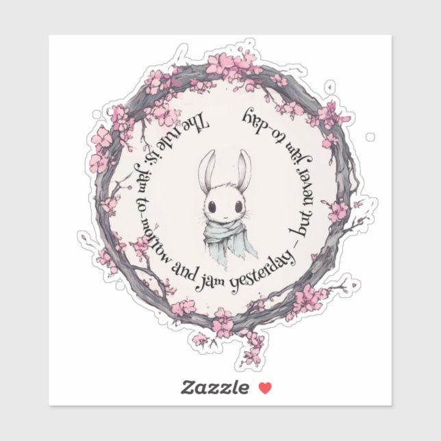 Pegatina La primavera de una liebre en el florecimiento de  (Hoja)