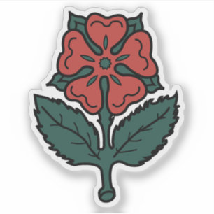 Pegatina La Rosa Roja de Lancaster, bandera de Montreal, Ca