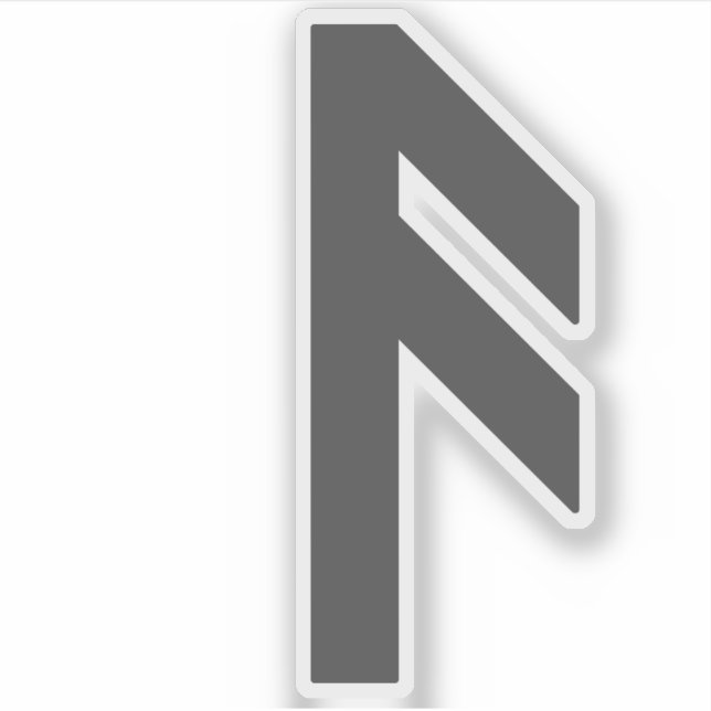 Pegatina La Rune Ansuz (gris) (Anverso)