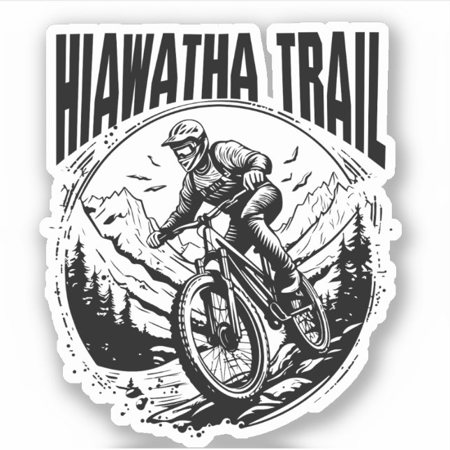Pegatina La ruta del Hiawatha - BTT escénica (Anverso)