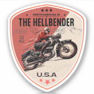 Pegatina La ruta Hellbender 28 North Carolina en motociclet