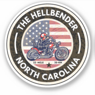 Pegatina La ruta Hellbender 28 North Carolina en motociclet