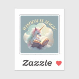 Pegatina La Sabiduría Es Magia - Cute Unicornio