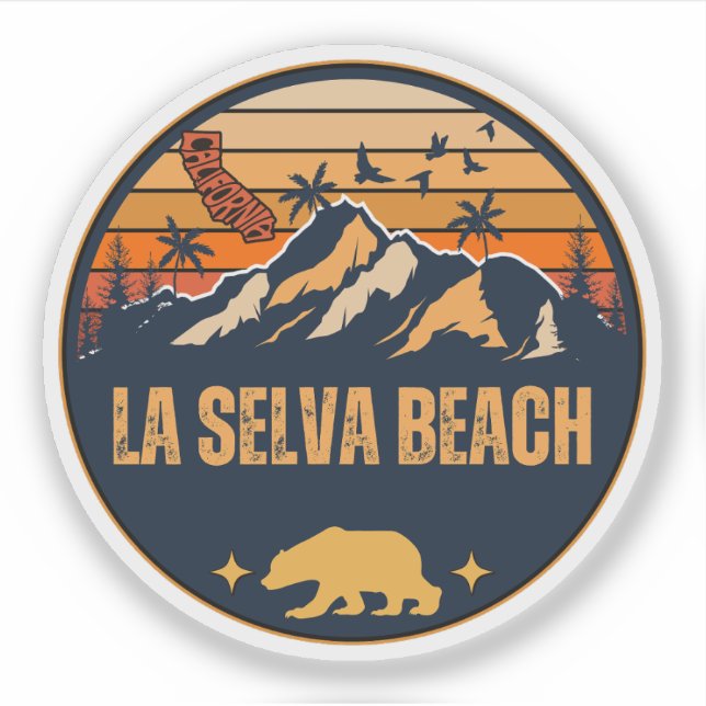 Pegatina La Selva Beach, California (Anverso)