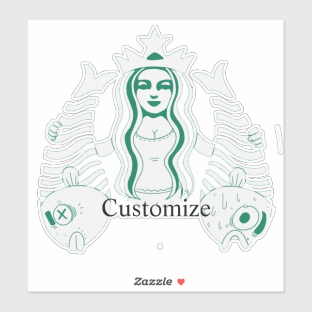 Pegatina La sirena reina de la corona de las estrellas Thun (Hoja)