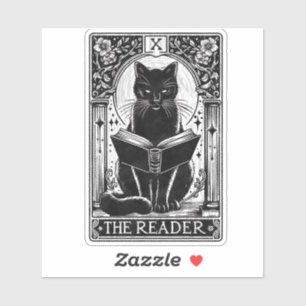 Pegatina La tarjeta de lector Black Cat Tarot
