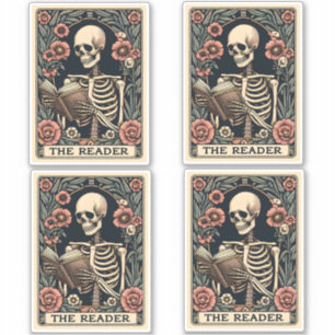 Pegatina La tarjeta de lector Skeleton Tarot
