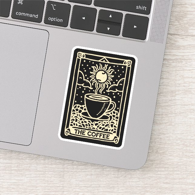 Pegatina La tarjeta tarot de café academia oscura (Detalle)