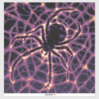 Pegatina La telaraña cósmica, la galaxia de Halloween del h