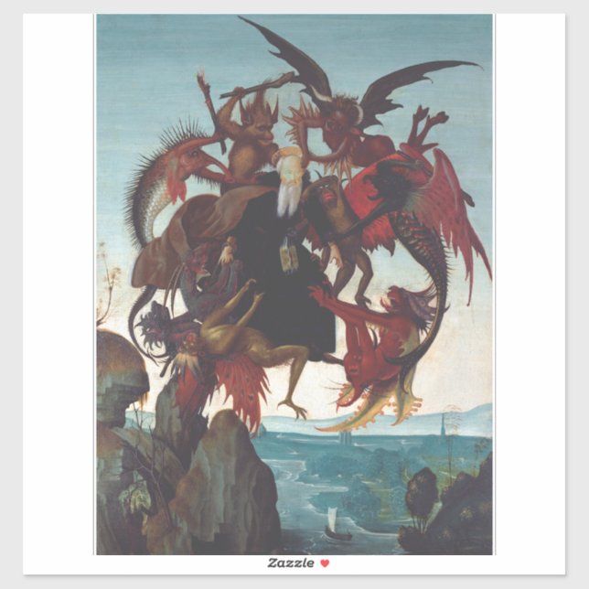 Pegatina La tentación de San Antonio por Miguel Ángel (Hoja)