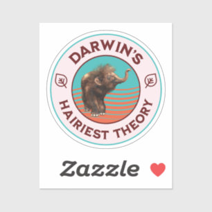 Pegatina La teoría más peluda de Darwin Adorable mamut lanu