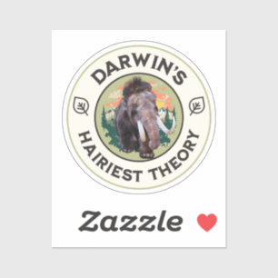 Pegatina La teoría más peluda de Darwin Mamut lanudo 