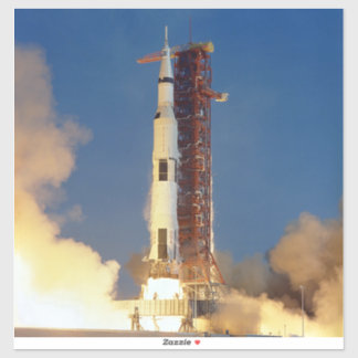 Pegatina La Tierra se estremece cuando el Saturn V ilumina 