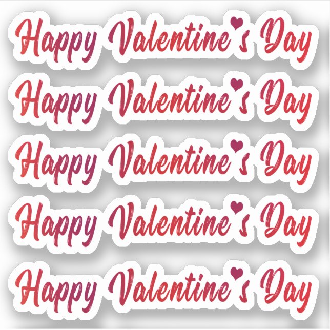 Pegatina La tipografía del Día de San Valentín es encantado (Anverso)