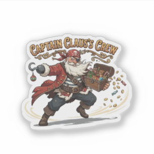 Pegatina La tripulación del Capitán Claus Navidad Pirata
