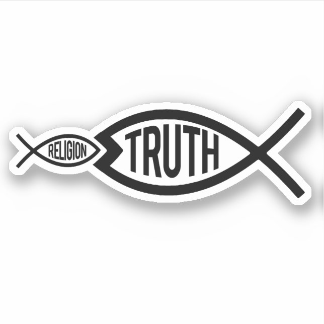Pegatina La verdad es mayor que la religión (Anverso)