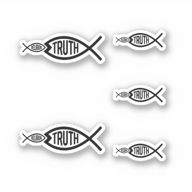 Pegatina La verdad es mayor que la religión (Anverso)