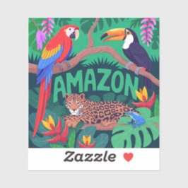 Pegatina La Vibrante Selva Amazónica De Vuelta A Los Pegati