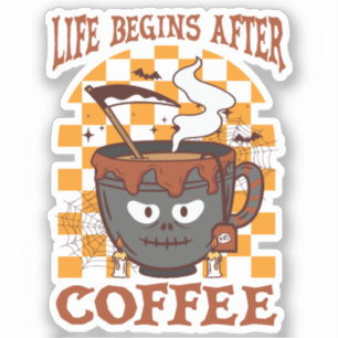 Pegatina La vida comienza después del café
