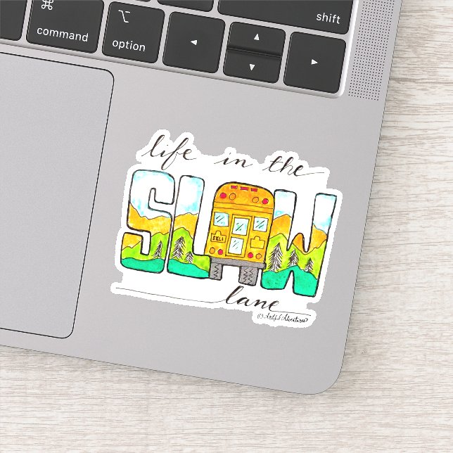 Pegatina La vida en el carril lento (Detalle)