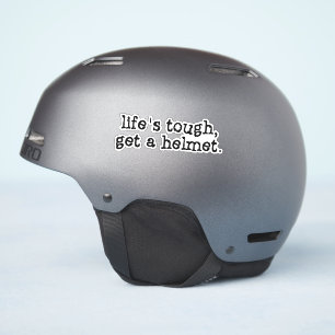 Pegatina La vida es difícil conseguir un casco