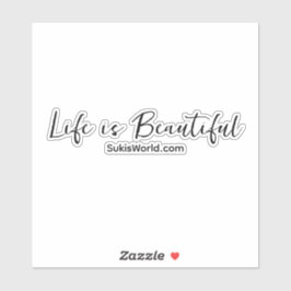 Pegatina La vida es hermosa | Marca de blog de nombre comer