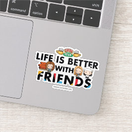 Pegatina La vida es mejor con FRIENDS™ arte Chibi