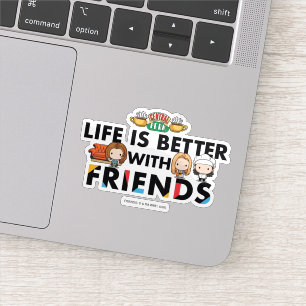 Pegatina La vida es mejor con FRIENDS™ arte Chibi