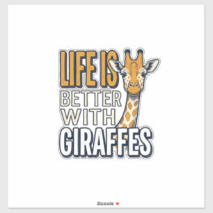 Pegatina La vida es mejor con jirafas diseño de camiseta vi