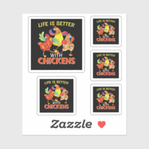 Pegatina La vida es mejor con las gallinas