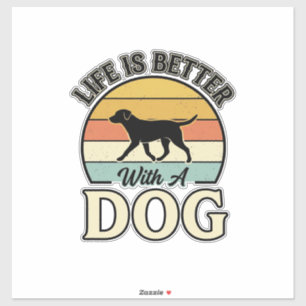 Pegatina La vida es mejor con una camisa de diseño vintage