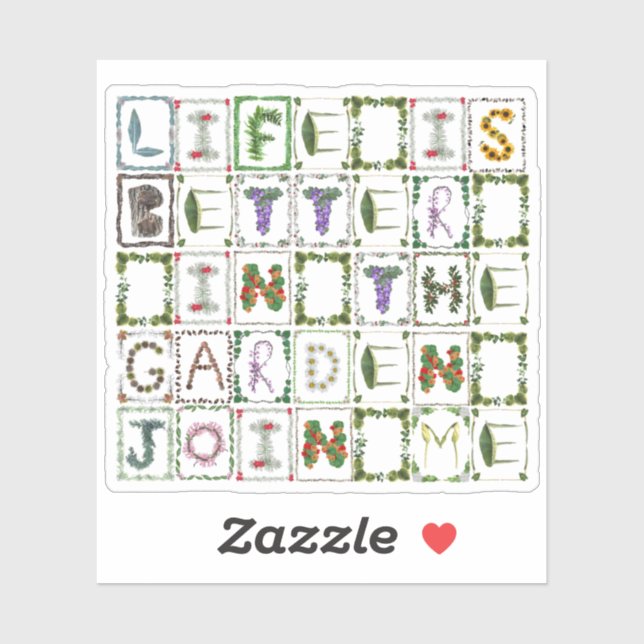 Pegatina La vida es mejor en el jardín. (Hoja)