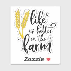 Pegatina LA VIDA ES MEJOR EN EL Trigo AGRÍCOLA
