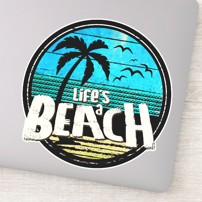 Pegatina La vida es una playa (Detalle)
