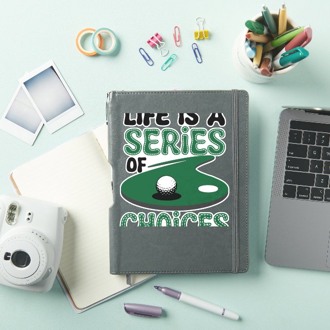Pegatina La vida es una serie de opciones, el golf (Funda para iPad)